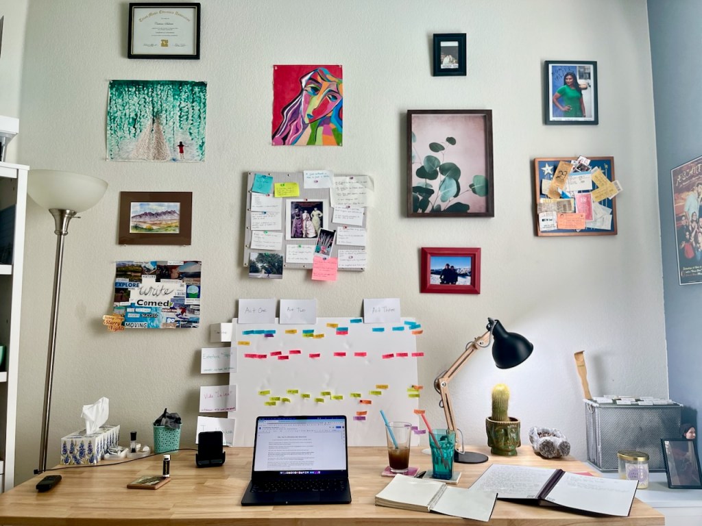 An actual photo of Cristy's home office setup