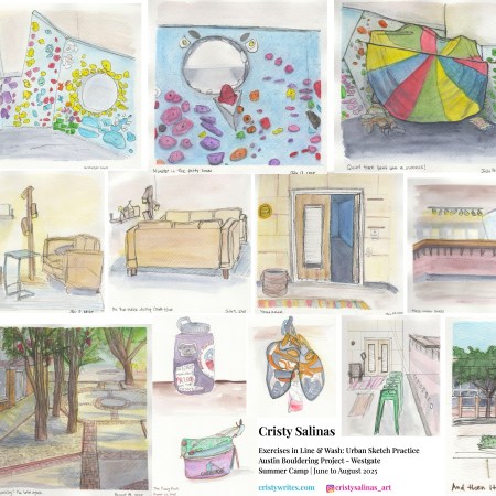 Featured photo for post with 18 ink and ink wash illustrations by artist Cristy Salinas