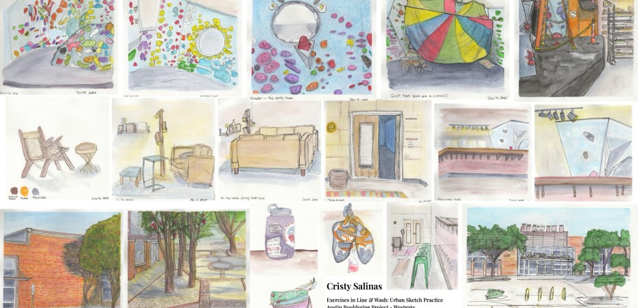 Featured photo for post with 18 ink and ink wash illustrations by artist Cristy Salinas