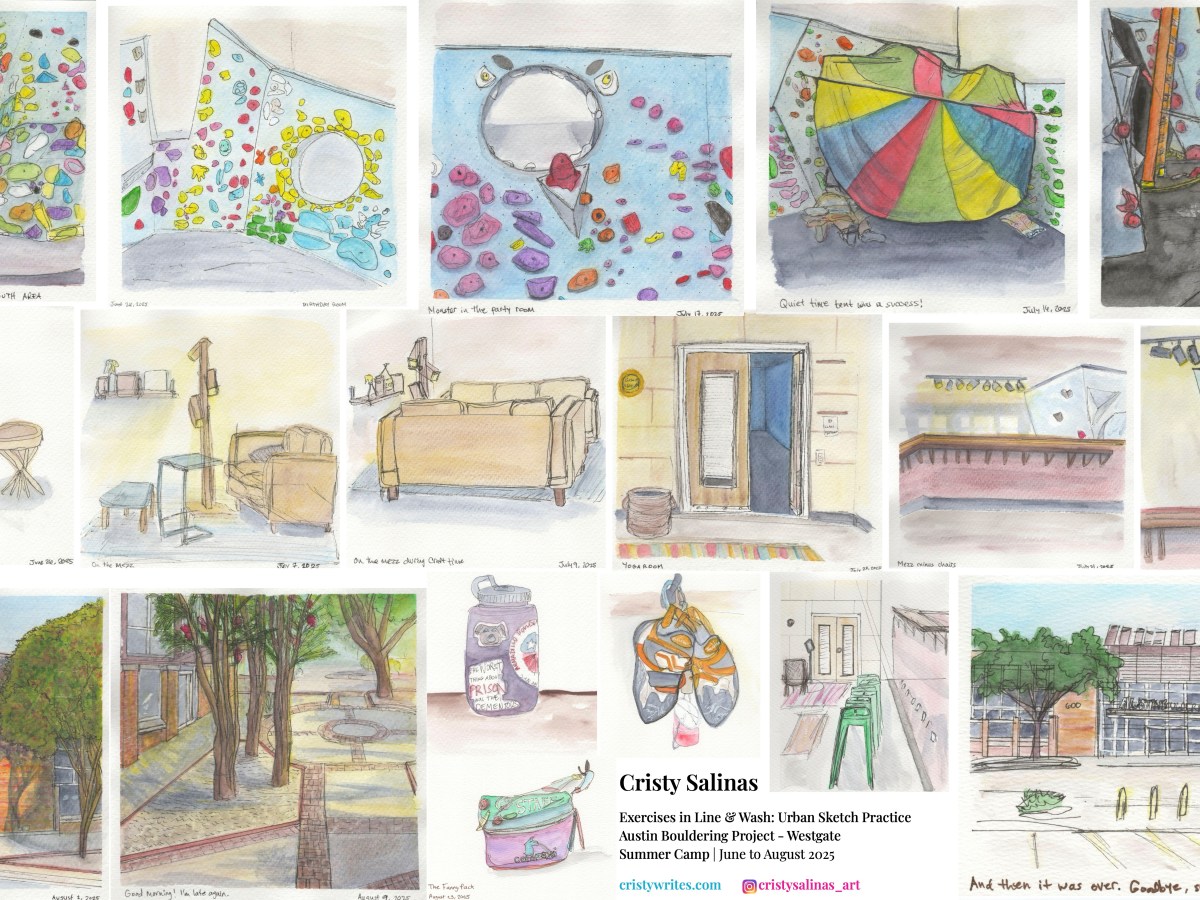 Exercises in Line & Wash: Urban Sketch Practice at the Climbing Gym